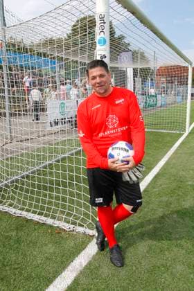 Tim Maelzer at the charity football match Kicken mit Herz in aid of the childrens cardiac ward at the Eppendorf University Hospital on 8 September 2024 in Hamburg Kicken mit Herz 2024 charity event in Hamburg