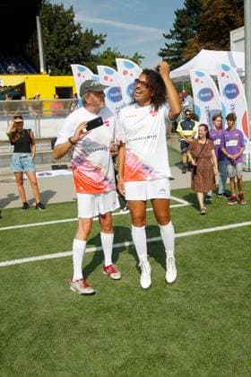Rolf Fuhrmann and Jorge Gonzalez at the Kicken mit Herz charity football match in aid of the childrens heart ward at Eppendorf University Hospital on 8 September 2024 in Hamburg Kicken mit Herz 2024 charity event in Hamburg