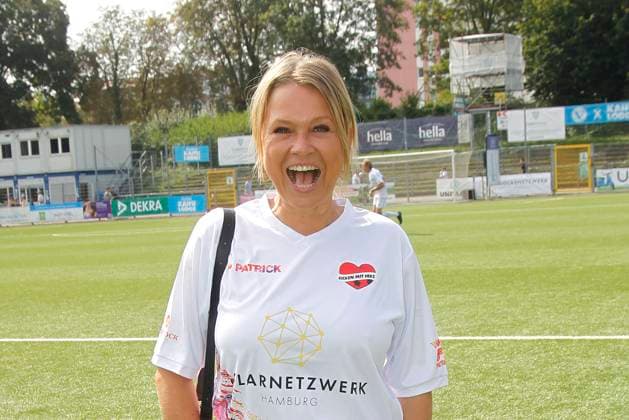 Nova Meierhenrich at the charity football match Kicken mit Herz for the benefit of the childrens heart ward of the Eppendorf University Hospital on 8 September 2024 in Hamburg Kicken mit Herz 2024 charity event in Hamburg