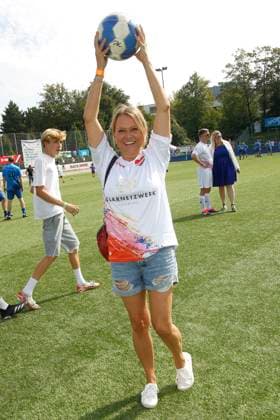 Nova Meierhenrich at the charity football match Kicken mit Herz for the benefit of the childrens heart ward of the Eppendorf University Hospital on 8 September 2024 in Hamburg Kicken mit Herz 2024 charity event in Hamburg