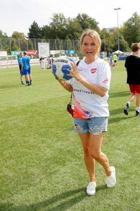 Nova Meierhenrich at the charity football match Kicken mit Herz for the benefit of the childrens heart ward of the Eppendorf University Hospital on 8 September 2024 in Hamburg Kicken mit Herz 2024 charity event in Hamburg