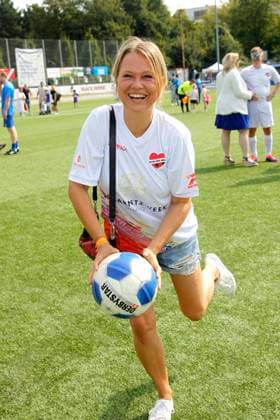 Nova Meierhenrich at the charity football match Kicken mit Herz for the benefit of the childrens heart ward of the Eppendorf University Hospital on 8 September 2024 in Hamburg Kicken mit Herz 2024 charity event in Hamburg