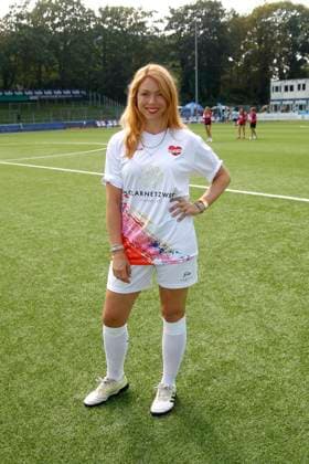 Esther Roling at the charity football match Kicken mit Herz for the benefit of the childrens cardiac ward at Eppendorf University Hospital on 8 September 2024 in Hamburg Kicken mit Herz 2024 charity event in Hamburg