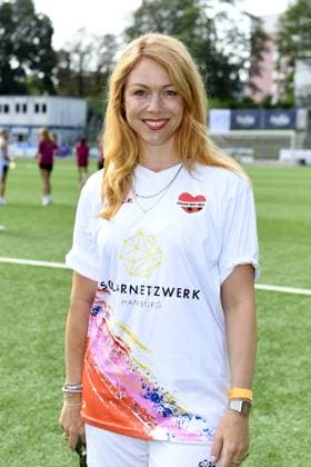 Esther Roling at the 16 charity football match Kicken mit Herz in aid of the childrens heart ward at UKE Eppendorf in Hamburg on 08 09 2024