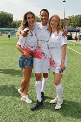 KICKING WITH HEART, 08 09 2024 Yasmina Fiilali, Annabelle Mandeng, Esther Roling, KICKING WITH HEART the charity football match in aid of the childrens ward of the UKE in the stadium of SC Victoria, Hamburg, 08 09 2024 Copyright: xEventpressxMPx