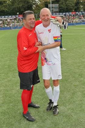 KICKEN MIT HERZ, 08 09 2024 Tim Mälzer, Peter Lohmeyer, Kicken mit Herz the charity football match in aid of the childrens ward of the UKE in the stadium of SC Victoria, Hamburg, 08 09 2024 Copyright: xEventpressxMPx