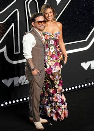 (L-R) Christian Breslauer and Brittany Breslauer arrive on the red carpet at the 2024 MTV Video Music Awards VMA s at the UBS Arena in Elmont, New York on Wednesday, September 11, 2024.  NYP202409111146 DerekxC.xFrench