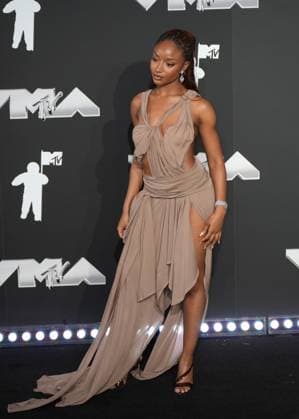 Ayra Starr arrives on the red carpet at the 2024 MTV Video Music Awards VMA s at the UBS Arena in Elmont, New York on Wednesday, September 11, 2024.  NYP202409111160 DerekxC.xFrench