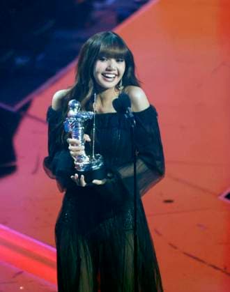 Lisa accepts the Best K-Pop award for Rockstar on stage at the 2024 MTV Video Music Awards VMA s at the UBS Arena in Elmont, New York on Wednesday, September 11, 2024.  NYP20240911234 JohnxAngelillo
