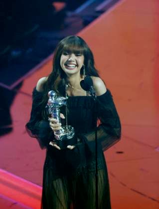 Lisa accepts the Best K-Pop award for Rockstar on stage at the 2024 MTV Video Music Awards VMA s at the UBS Arena in Elmont, New York on Wednesday, September 11, 2024.  NYP20240911235 JohnxAngelillo