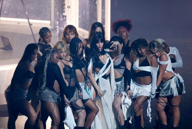 Camila Cabello performs on stage at the 2024 MTV Video Music Awards VMA s at the UBS Arena in Elmont, New York on Wednesday, September 11, 2024.  NYP20240911239 JohnxAngelillo