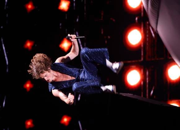 Benson Boone performs on stage at the 2024 MTV Video Music Awards VMA s at the UBS Arena in Elmont, New York on Wednesday, September 11, 2024.  NYP202409113019 JohnxAngelillo