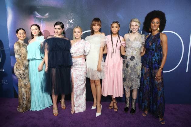 Alexa Demie, Maude Apatow, Barbie Ferreira, Sydney Sweeney, Zendaya, Storm Reid, Hunter Schafer and Nika Williams at Euphoria TV Show Premiere, Arrivals, Pacific Cinerama Dome, Los Angeles, USA - 04 Jun 2019 Copyright: xFayexS Famousx acmmp614