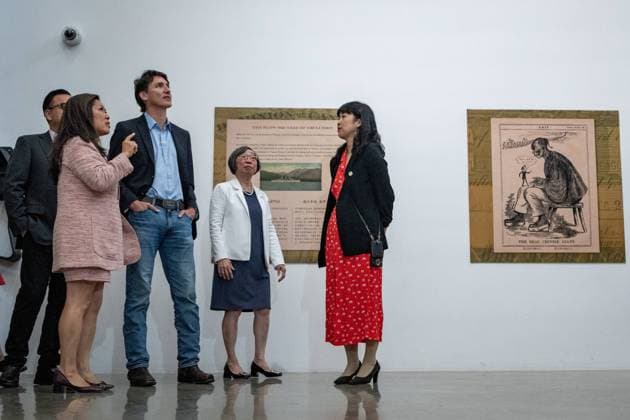 September 12, 2024, Vancouver, Bc, CANADA: Prime Minister Justin Trudeau, centre, during a tour of the Chinese Canadian Museum with Minister of Export Promotion, International Trade and Economic Development, Mary Ng, second from left, Museum Board Chair, Grace Wong, second from right, and Chief Executive Officer of the museum, Dr. Melissa Karmen Lee, right, in Vancouver, on Thursday, September 12, 2024. Vancouver CANADA - ZUMAc35_ 20240912_zaf_c35_033 Copyright: xEthanxCairnsx
