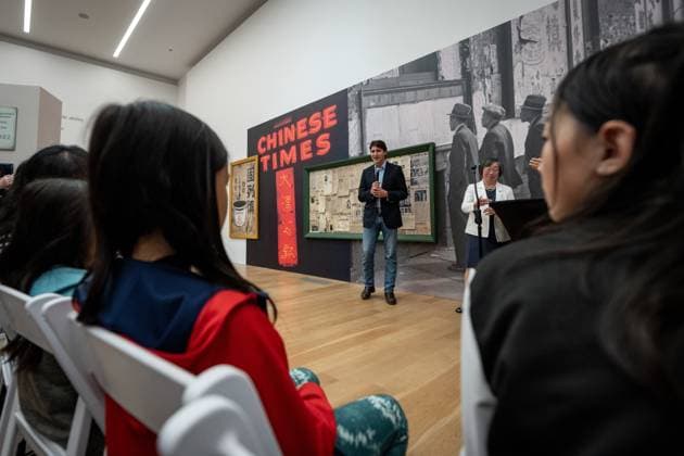 September 12, 2024, Vancouver, Bc, CANADA: Prime Minister Justin Trudeau speaks to guests after a tour of the Chinese Canadian Museum in Vancouver, on Thursday, September 12, 2024. Vancouver CANADA  - ZUMAc35_ 20240912_zaf_c35_037 Copyright: xEthanxCairnsx