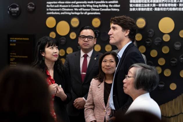 September 12, 2024, Vancouver, Bc, CANADA: Prime Minister Justin Trudeau is greeted by Chief Executive Officer of the museum, Dr. Melissa Karmen Lee, before a tour of the Chinese Canadian Museum in Vancouver, on Thursday, September 12, 2024. Vancouver CANADA  - ZUMAc35_ 20240912_zaf_c35_047 Copyright: xEthanxCairnsx