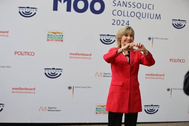 Germany: M100 Media Award in Potsdam Brandenburg: The photo shows Sabine Sasse before the M100 Media Award ceremony in the Orangery Sanssouci in Potsdam Potsdam Brandenburg Germany Copyright: SimonexKuhlmey