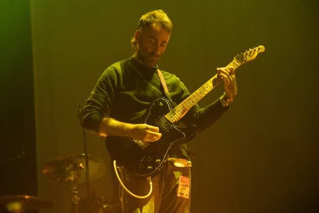 American Football Perform at The Roundhouse, London Lead singer guitarist Mike Kinsella of American indie rock band American Football performs at The Roundhouse, London, England, UK on Saturday 14 September 2024., Credit:Justin Ng Avalon UK, England, London, The Roundhouse  Copyright: xJustinxNgx xAvalonx 0907723223
