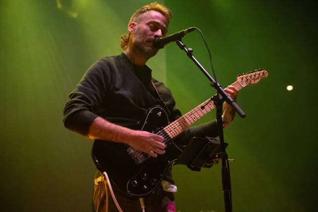 American Football Perform at The Roundhouse, London Lead singer guitarist Mike Kinsella of American indie rock band American Football performs at The Roundhouse, London, England, UK on Saturday 14 September 2024., Credit:Justin Ng Avalon UK, England, London, The Roundhouse  Copyright: xJustinxNgx xAvalonx 0907723236