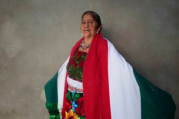 Mexicans And Tourists Get Ready For The Grito De Independencia Of Mexico This September 15 Feliciana Hernandez Bautista, a designer from the indigenous community of Ahuiran, Paracho, Michoacan, in Mexico City, Mexico, on September 14, 2024, uses items from the region prior to the Grito de Independencia de Mexico that takes place on September 15 in the Zocalo of the capital, headed by the president of Mexico, Andres Manuel Lopez Obrador. Mexico City Mexico City Mexico  Copyright: xGerardoxVieyrax originalFilename: vieyra-notitle240914_np58Z.jpg