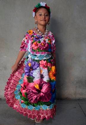 Mexicans And Tourists Get Ready For The Grito De Independencia Of Mexico This September 15 The granddaughter of Feliciana Hernandez Bautista, a designer from the indigenous community of Ahuiran, Paracho, Michoacan, wears items from the region in Mexico City, Mexico, on September 14, 2024, ahead of the Grito de Independencia de Mexico that takes place on September 15 in the Zocalo of the capital, headed by the president of Mexico, Andres Manuel Lopez Obrador. Mexico City Mexico City Mexico  Copyright: xGerardoxVieyrax originalFilename: vieyra-notitle240914_npN6p.jpg