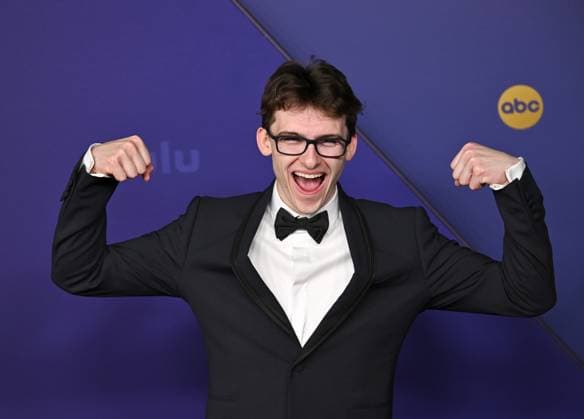 Stephen Nedoroscik arrives for the 76th annual Primetime Emmy Awards at the Peacock Theater in Los Angeles on Sunday, September 15, 2024.  LAP202409150637 CHRISxCHEW