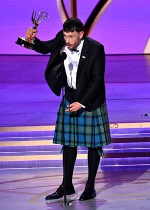 Richard Gadd accepts the Outstanding Writing For A Limited Or Anthology Series Or Movie award for Baby Reindeer onstage during the 76th annual Primetime Emmy Awards at the Peacock Theater in Los Angeles on Sunday, September 15, 2024.  LAP20240915103 JIMxRUYMEN