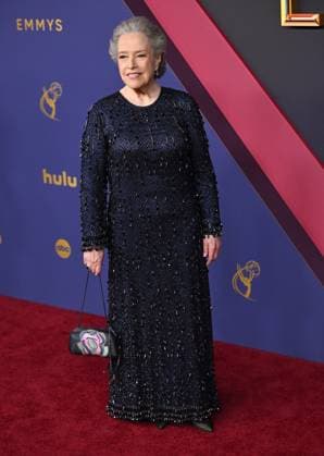 Kathy Bates arrives for the 76th annual Primetime Emmy Awards at the Peacock Theater in Los Angeles on Sunday, September 15, 2024.  LAP202409150788 CHRISxCHEW