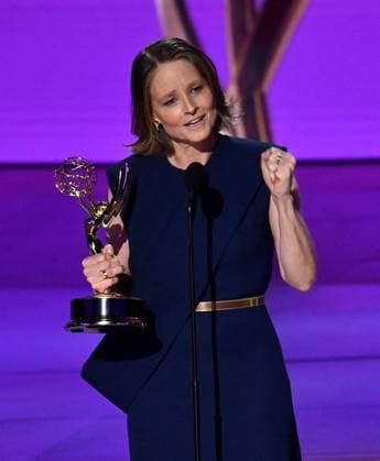 Bilder des Jahres 2024, Entertainment 09 September Entertainment Themen der Woche KW37 Jodie Foster accepts the Outstanding Lead Actress in a Limited or Anthology Series or Movie award for True Detective onstage during the 76th annual Primetime Emmy Awards at the Peacock Theater in Los Angeles on Sunday, September 15, 2024.  LAP20240915153 JIMxRUYMEN