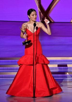 Anna Sawai accepts the Outstanding Lead Actress in a Drama Series award for Sh?gun onstage during the 76th annual Primetime Emmy Awards at the Peacock Theater in Los Angeles on Sunday, September 15, 2024.  LAP20240915169 JIMxRUYMEN