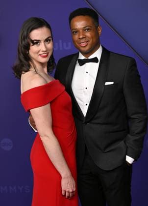 (L-R) Natalie Callaghan and Troy Walker arrive for the 76th annual Primetime Emmy Awards at the Peacock Theater in Los Angeles on Sunday, September 15, 2024.  LAP202409150851 CHRISxCHEW