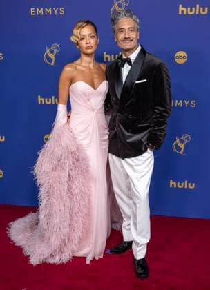 Rita Ora and Taika Waititi arrive for the 76th annual Primetime Emmy Awards at the Peacock Theater in Los Angeles on Sunday, September 15, 2024.  LAP202409150250 ALEXxGALLARDO