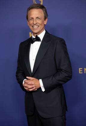 Seth Meyers arrives for the 76th annual Primetime Emmy Awards at the Peacock Theater in Los Angeles on Sunday, September 15, 2024.  LAP202409150252 ALEXxGALLARDO