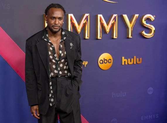 Kadiff Kirwan arrives for the 76th annual Primetime Emmy Awards at the Peacock Theater in Los Angeles on Sunday, September 15, 2024.  LAP202409150256 ALEXxGALLARDO