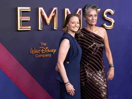 Jodie Foster and Alexandra Hedison arrive for the 76th annual Primetime Emmy Awards at the Peacock Theater in Los Angeles on Sunday, September 15, 2024.  LAP202409150275 ALEXxGALLARDO