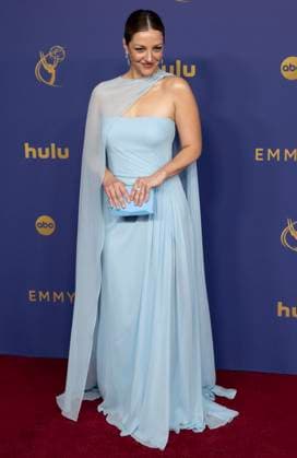 Abby Elliott arrives for the 76th annual Primetime Emmy Awards at the Peacock Theater in Los Angeles on Sunday, September 15, 2024.  LAP202409150284 ALEXxGALLARDO