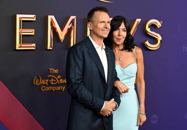 Phil Keoghan and Louise Keoghan arrives for the 76th annual Primetime Emmy Awards at the Pacock Theater in Los Angeles on Sunday, September 15, 2024.  LAP202409150366 ALEXxGALLARDO