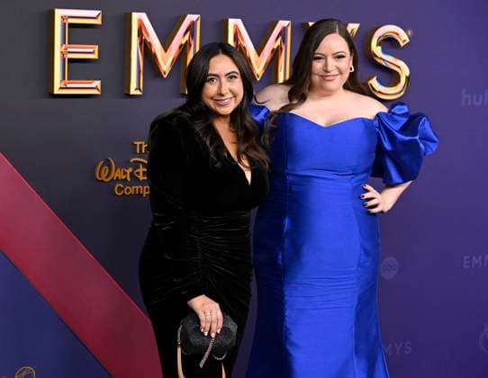 Elissa Karasik and Caitie Karasik arrive for the 76th annual Primetime Emmy Awards at the Peacock Theater in Los Angeles on Sunday, September 15, 2024.  LAP202409150373 ALEXxGALLARDO