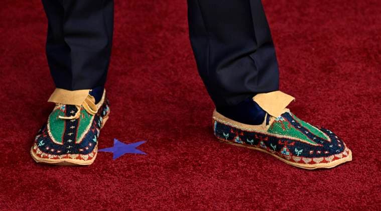 Dallas Goldtooth shoes arrives for the 76th annual Primetime Emmy Awards at the Peacock Theater in Los Angeles on Sunday, September 15, 2024.  LAP202409150381 ALEXxGALLARDO