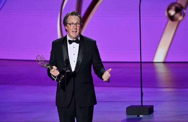 British writer Will Smith accepts the award for Outstanding Writing For A Drama Series award for Slow Horses onstage during the 76th annual Primetime Emmy Awards at the Peacock Theater in Los Angeles on Sunday, September 15, 2024.  LAP2024091504025 JIMxRUYMEN
