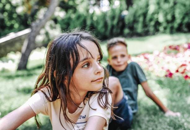 Creative Highlights Symbolfotos Two kids in the park Zolotar ovo, Zakarpattia Oblast, Ukraine CR_NFPU24090578-1536735-01 ,model released, Symbolfoto