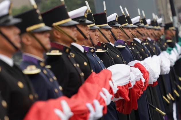 Mexiko, Militärparade zum Unabhängigkeitstag in Mexiko-Stadt Military Civic Parade On The Occasion Of The 214th Anniversary Of The Independence Of Mexico The Military Civic Parade takes place in the Zocalo of Mexico City, Mexico, on September 16, 2024, on the occasion of the 214th Anniversary of the Independence of Mexico, led by Andres Manuel Lopez Obrador, President of Mexico. Mexico City Mexico City Mexico  Copyright: xGerardoxVieyrax originalFilename: vieyra-notitle240916_npVfP.jpg