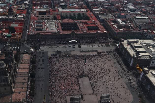 Aerial view taken from an airplane on the occasion of the celebration the military civic parade in commemoration of the 214th anniversary of Mexico s Independence Day. on September 16, 2024 in Mexico City, Mexico. Mexico City Mexico - ZUMAe321 20240916_zia_e321_001 Copyright: xCarlosxSantiagox