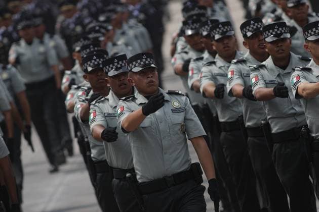 National Guard members taking part during the military civic parade to commemorate the 214th anniversary of Mexico s Independence Day. on September 16, 2024 in Mexico City, Mexico. Mexico City Mexico - ZUMAe321 20240916_zia_e321_067 Copyright: xIanxRoblesx