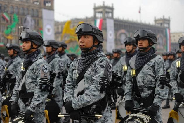 National Guard members taking part during the military civic parade to commemorate the 214th anniversary of Mexico s Independence Day. on September 16, 2024 in Mexico City, Mexico. Mexico City Mexico - ZUMAe321 20240916_zia_e321_092 Copyright: xIanxRoblesx