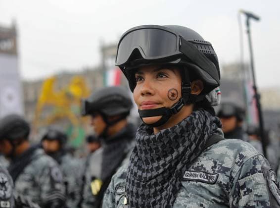 A member of the National Guard taking part during the military civic parade to commemorate the 214th anniversary of Mexico s Independence Day. on September 16, 2024 in Mexico City, Mexico. Mexico City Mexico - ZUMAe321 20240916_zia_e321_093 Copyright: xIanxRoblesx
