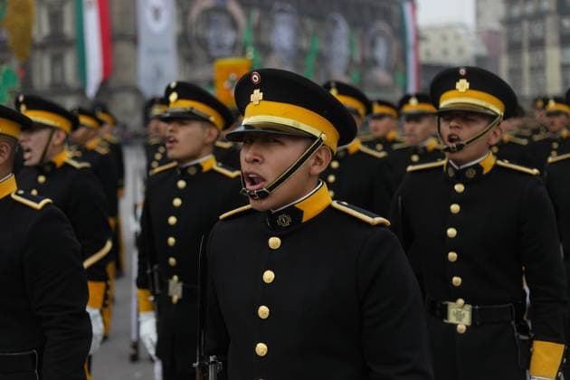 A the National Guard cadets taking part during the military civic parade to commemorate the 214th anniversary of Mexico s Independence Day. on September 16, 2024 in Mexico City, Mexico. Mexico City Mexico - ZUMAe321 20240916_zia_e321_102 Copyright: xIanxRoblesx