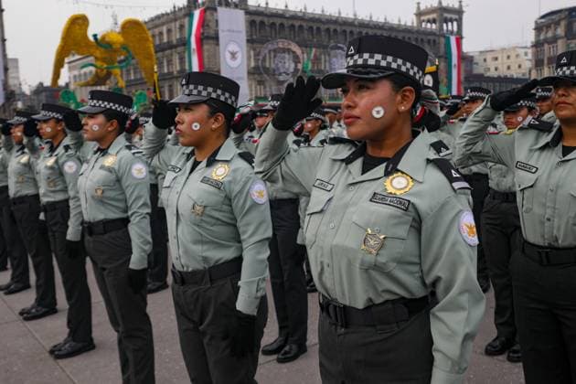 Members of the National Guard taking part during the military civic parade to commemorate the 214th anniversary of Mexico s Independence Day. on September 16, 2024 in Mexico City, Mexico. Mexico City Mexico - ZUMAe321 20240916_zia_e321_110 Copyright: xIanxRoblesx