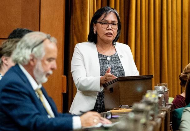 September 16, 2024, Ottawa, On, Canada: NDP MP Lori Idlout speaks during an emergency debate, which was called after six First Nations people died at the hands of police officers over the last two weeks, in the House of Commons on Parliament Hill in Ottawa, Monday, Sept. 16, 2024. Ottawa Canada  - ZUMAc35_ 20240916_zaf_c35_114 Copyright: xSpencerxColbyx