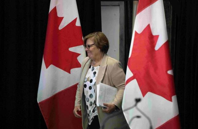 September 16, 2024, Ottawa, On, Canada: Commissioner Justice Marie-Josee Hogue arrives for session of the Foreign Interference commission begins fall hearings, Monday, September 16, 2024 in Ottawa. Ottawa Canada  - ZUMAc35_ 20240916_zaf_c35_022 Copyright: xAdrianxWyldx